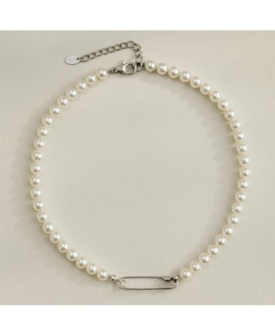 Ожерелье Rebl Jewelry с жемчугом и застежкой-булавкой из нержавеющей стали