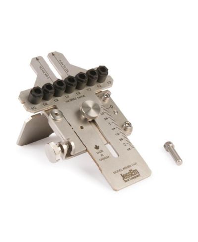 JessEm 08356 1/4" Stainless Steel Dowelling Jig with Angle Guide Precision Woodworking Joinery Tool for Edge, Face, and Corner Dowels