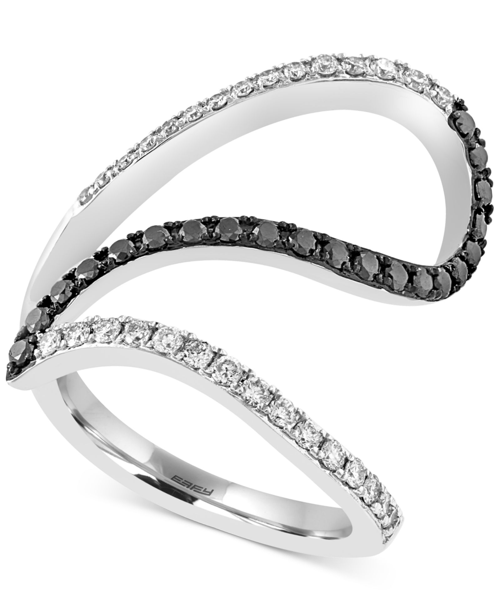 EFFY® Кольцо с черными и белыми бриллиантами (5/8 ct. t.w.) в 14k White Gold