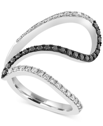 EFFY® Кольцо с черными и белыми бриллиантами (5/8 ct. t.w.) в 14k White Gold