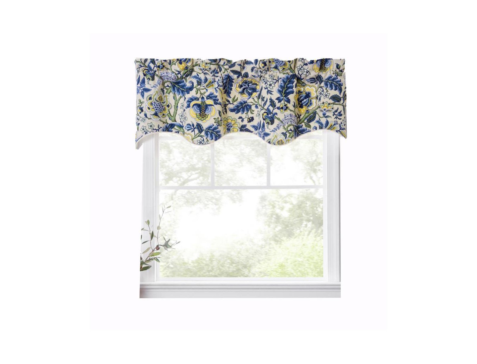 Ellis Curtain Regency Scallop Shaped 3" Rod Pocket Valances for Windows