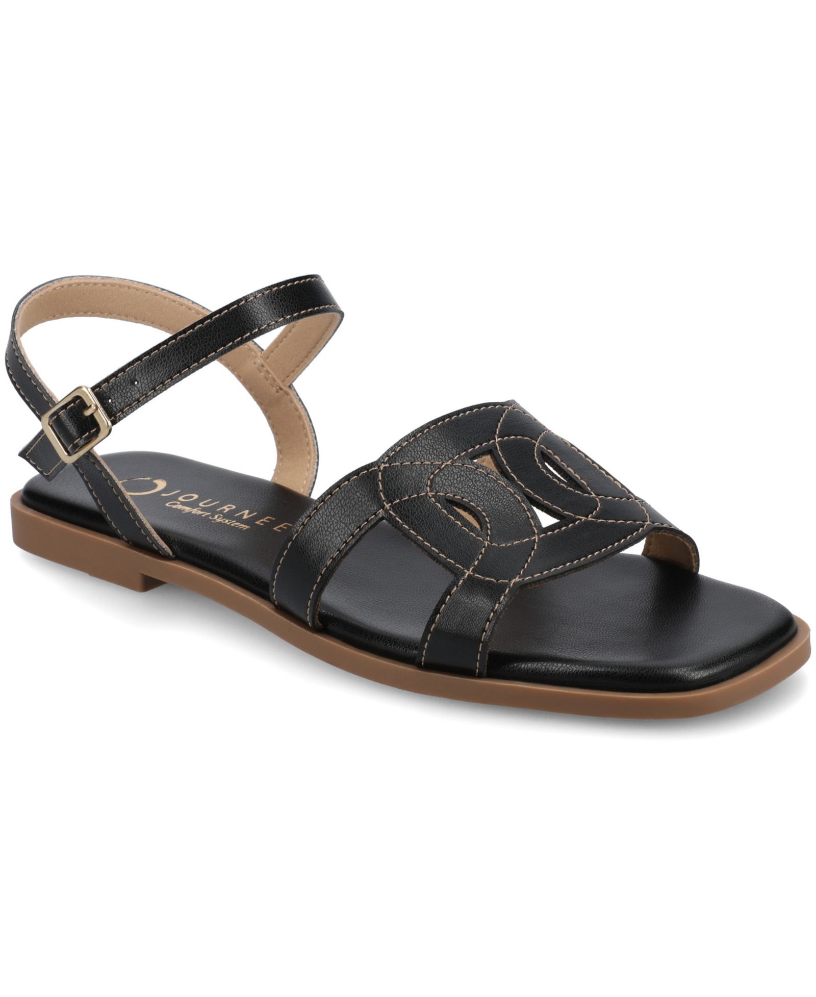 Journee Collection Women's Bridey Open Toe Ankle Strap Sandals