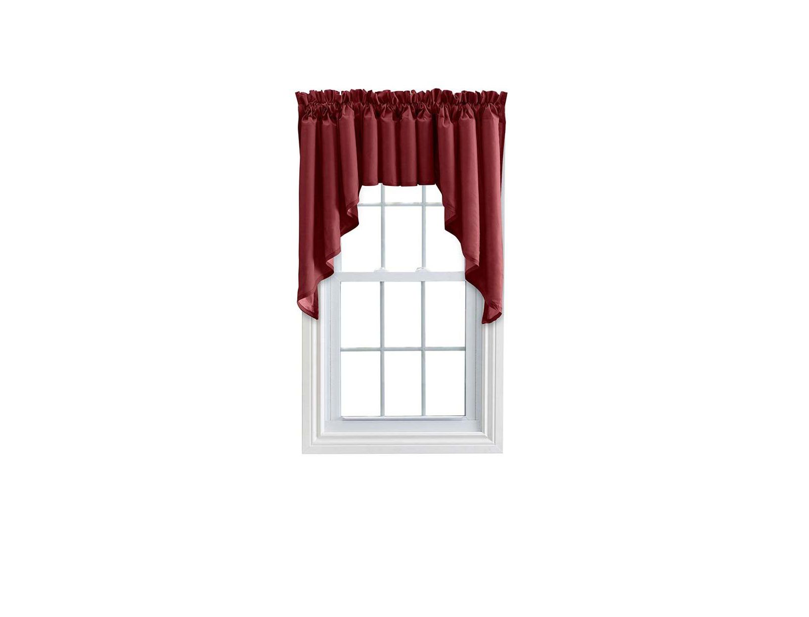 Ellis Curtain 3" Rod Pocket High Quality Fabric Solid Color Window Lined Swag Set 126"x63" Merlot