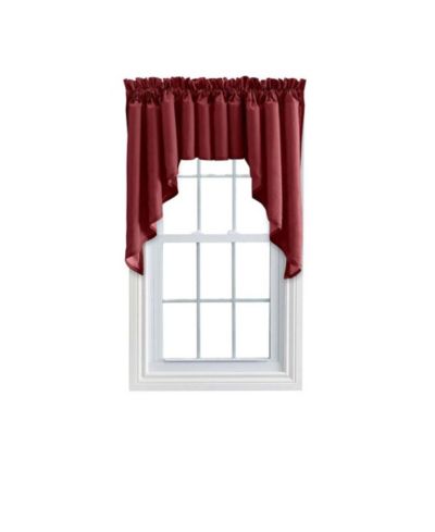 Ellis Curtain 3" Rod Pocket High Quality Fabric Solid Color Window Lined Swag Set 126"x63" Merlot