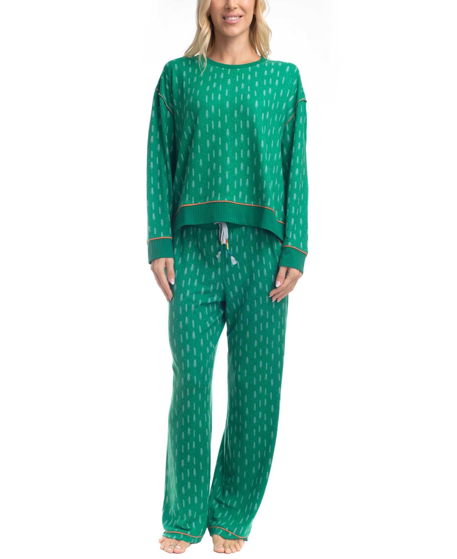 Ocean Pacific Women's 2-Piece All The Classics Long Sleeve PJ Set