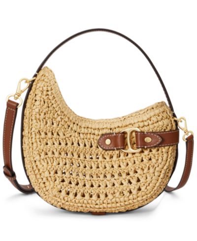 Lauren Ralph Lauren Tasha Woven Straw Small Crossbody Bag