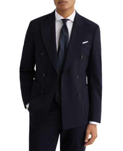 REISS Men's Belmont Tailored-Fit Double-Breasted Textured Suit Blazer