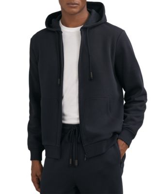 REISS Men's Howel Cotton-Blend Front-Zip Hoodie