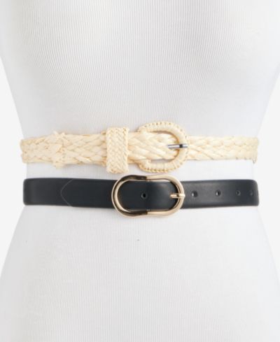 On 34th 2-Pc. Seasonal Braid and Pant Belt Set, Macy's Exclusive