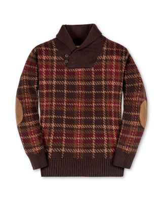 Hope & Henry Toddler Boys' 2T -5T Organic Shawl Collar Cable Sweater with Elbow Patches