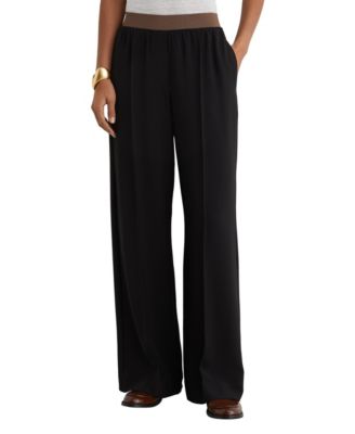 REISS Women's Wilde Wide-Leg Elasticated-Waist Trousers
