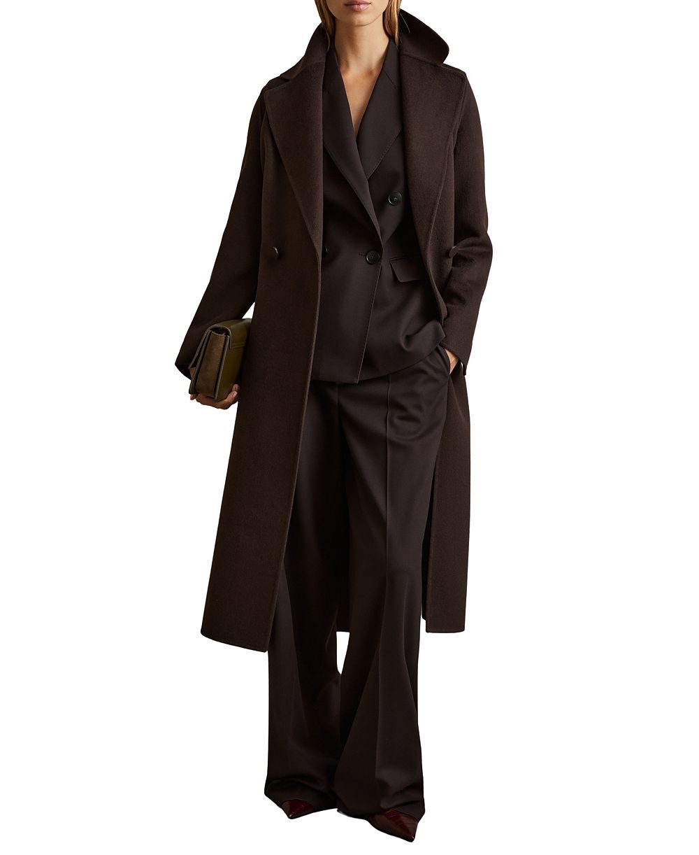 REISS женское двубортное пальто Blindseam из шерстяной смеси