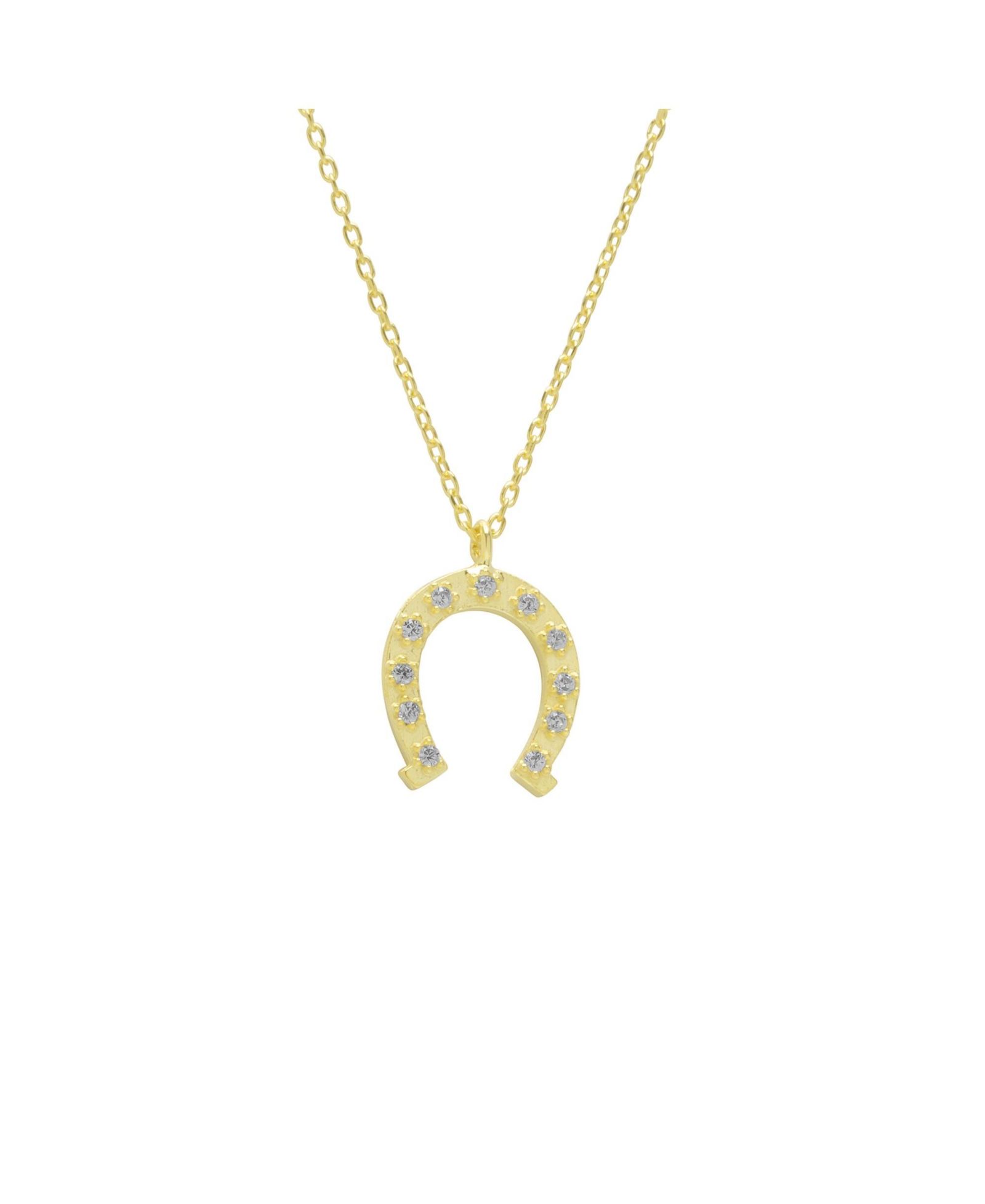 Spero London Sterling Horseshoe Equestrian Necklace