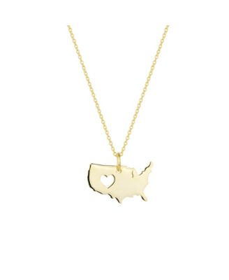 Подвеска Spero London Love USA Map Heart, стерлинговое серебро