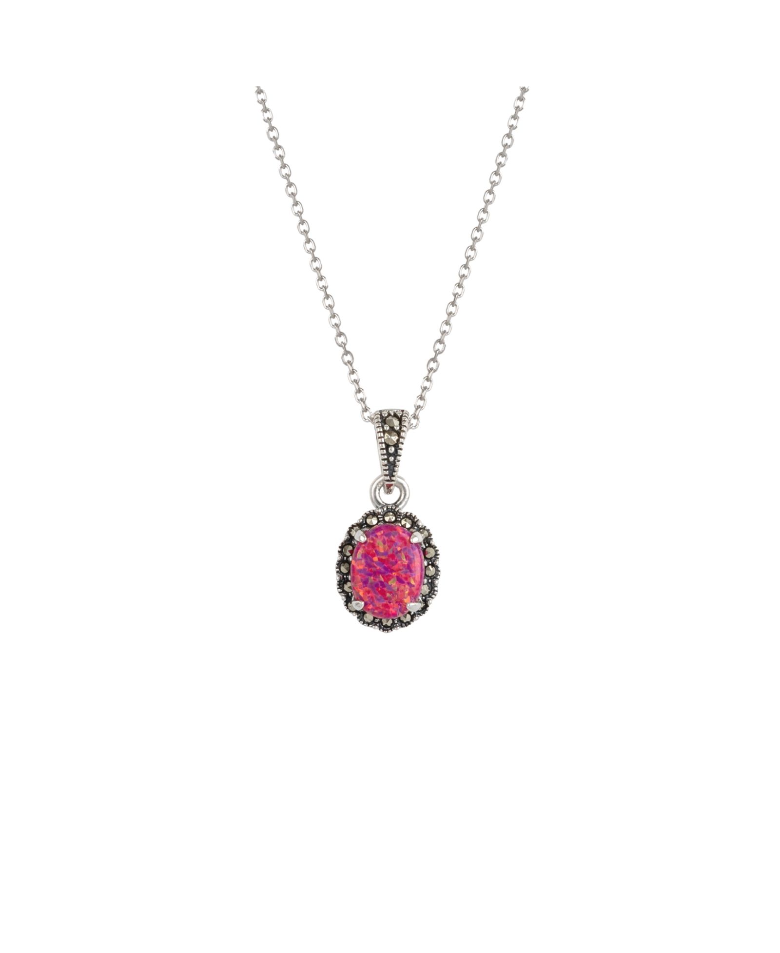 Oval Opal High Quality Sterling Pendant Necklace