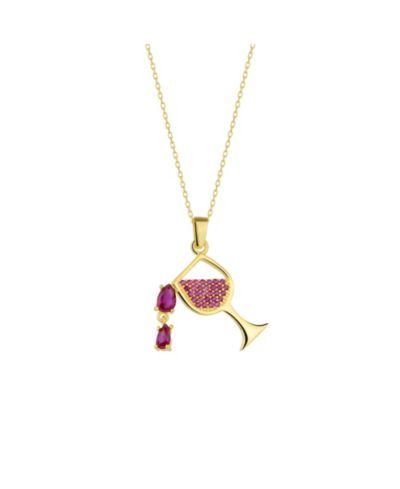 Spero London Wine Glass Sterling Necklace