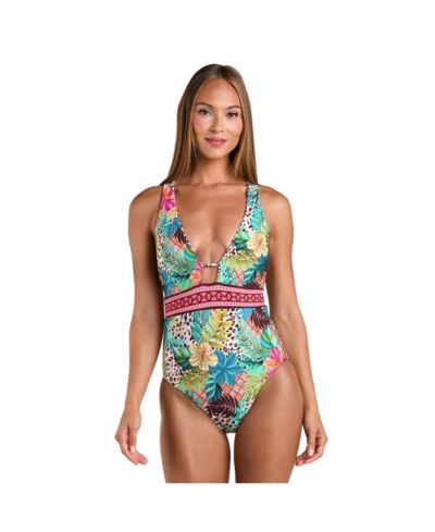 Sunshine 79 Женский разрезный слитный купальник PARADISE HEAT REVERSIBLE V PLUNGE