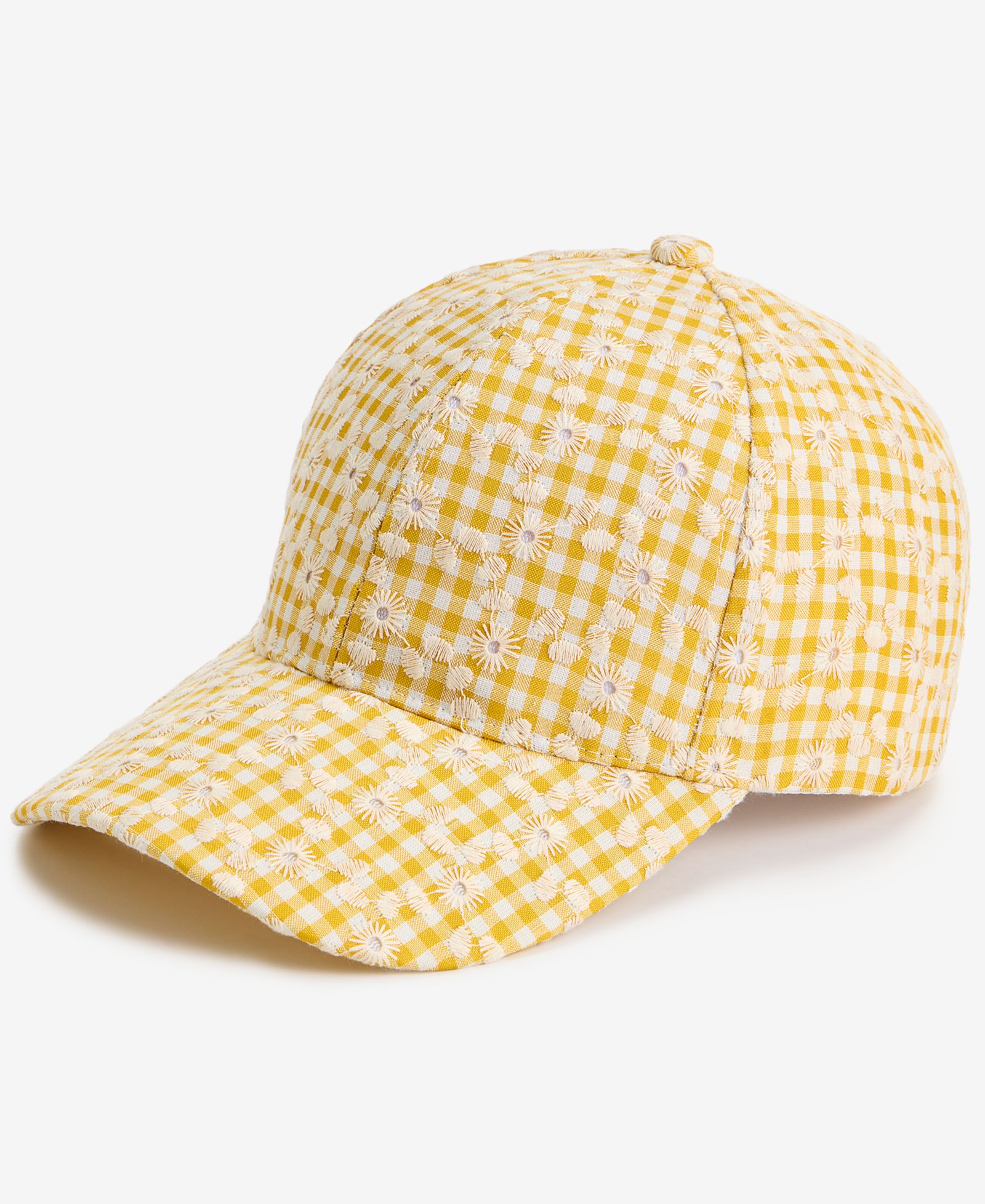 On 34th Floral Embroidered Gingham Baseball Cap, Macy's Exclusive