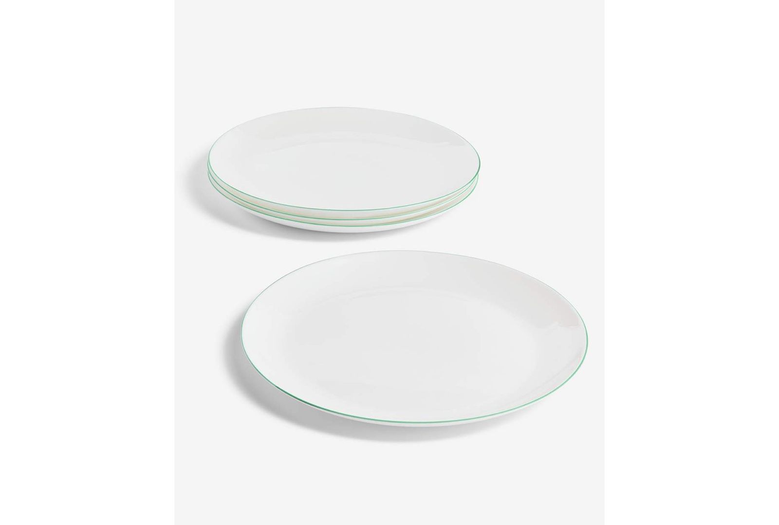 Arch Studio Opal Glass Mint Rim Dinner Plates, Set of 4, Macy's Exclusive