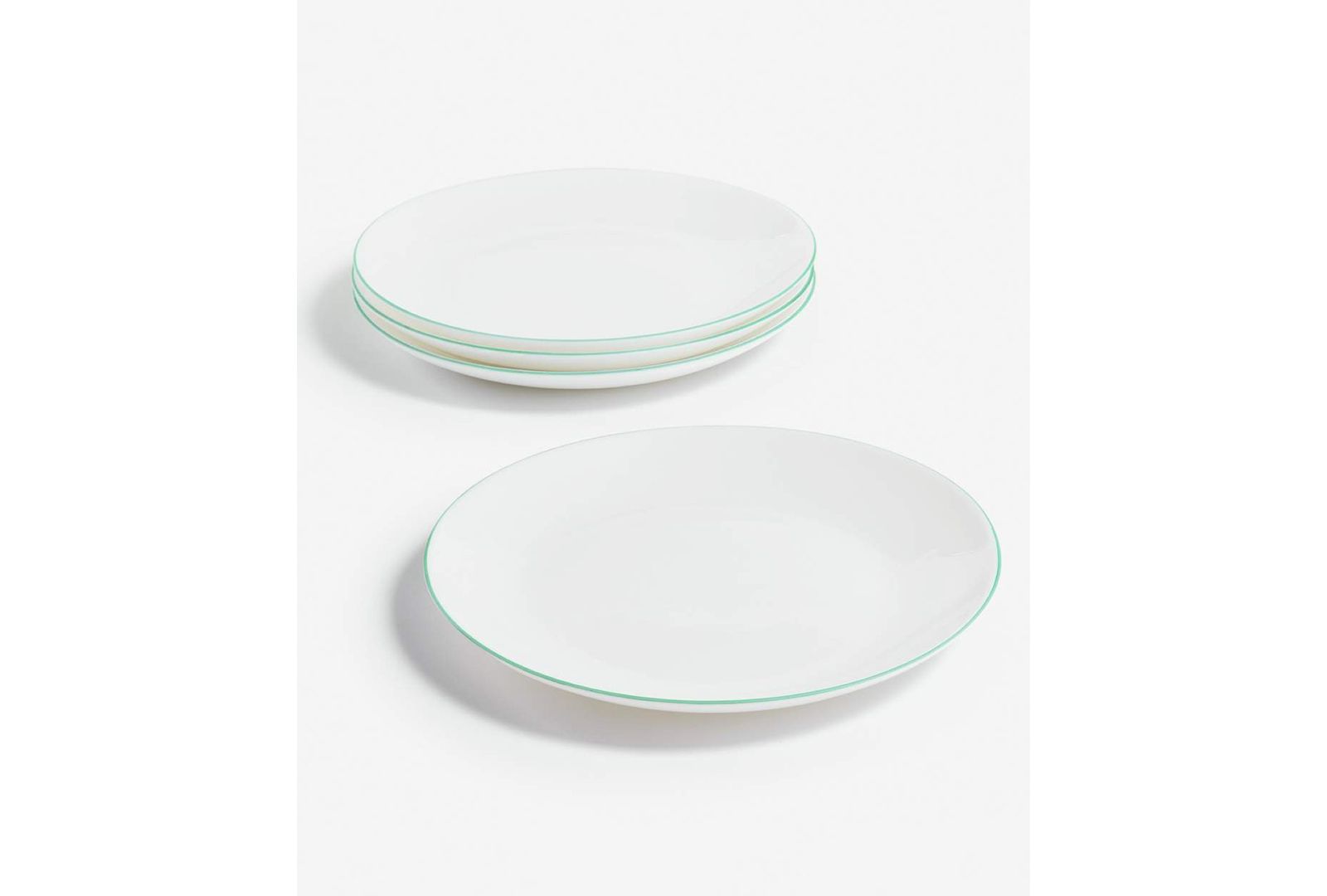 Arch Studio Opal Glass Mint Rim Salad Plates, Set of 4, Macy's Exclusive