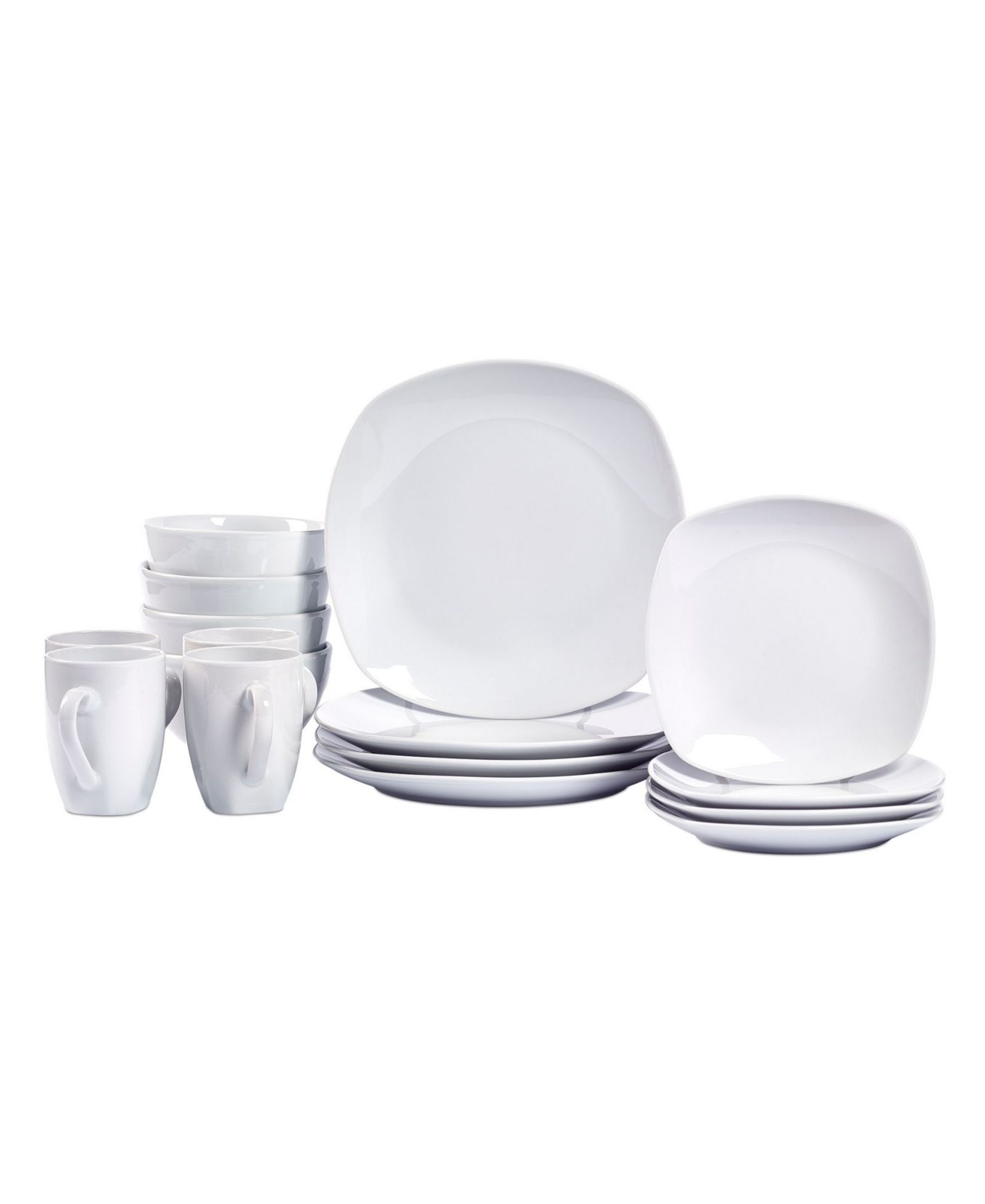 Tabletops Gallery Logan Ash White 16 Pc. Dinnerware Set, Service for 4