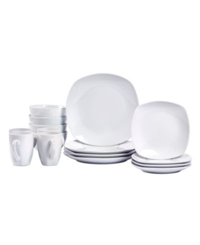 Tabletops Gallery Logan Ash White 16 Pc. Dinnerware Set, Service for 4
