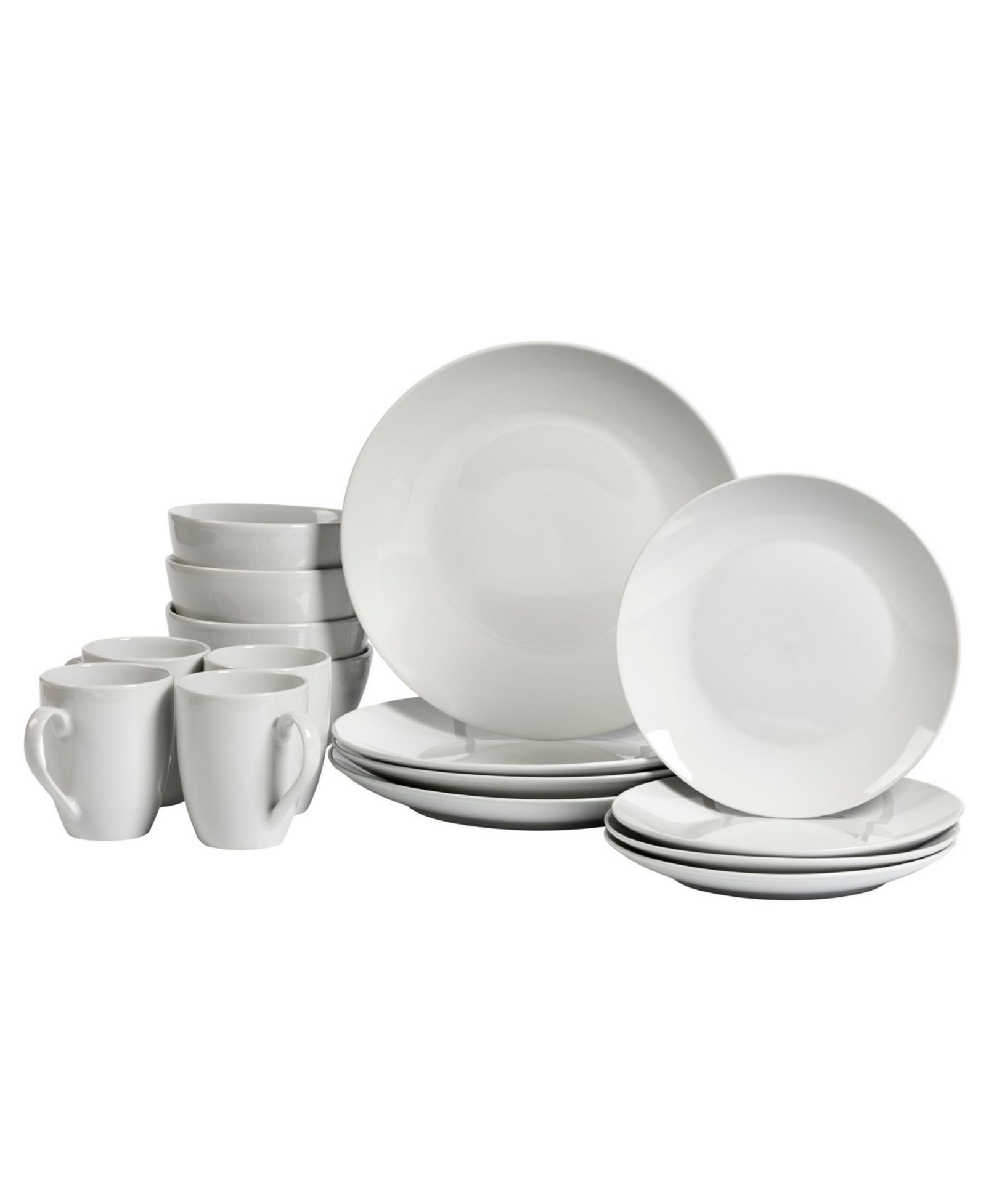 Tabletops Unlimited Adams Ash White 16 Pc. Dinnerware Set, Service for 4