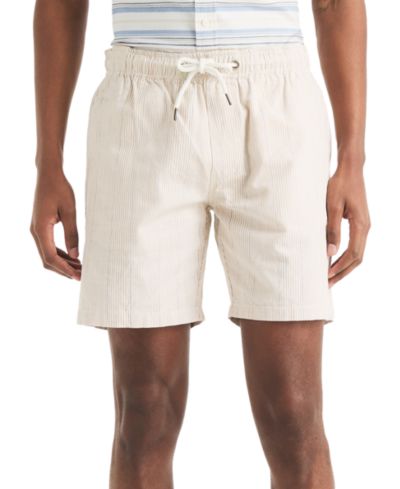 Nautica 7" Striped Slub Textured Pull-On Drawstring Short