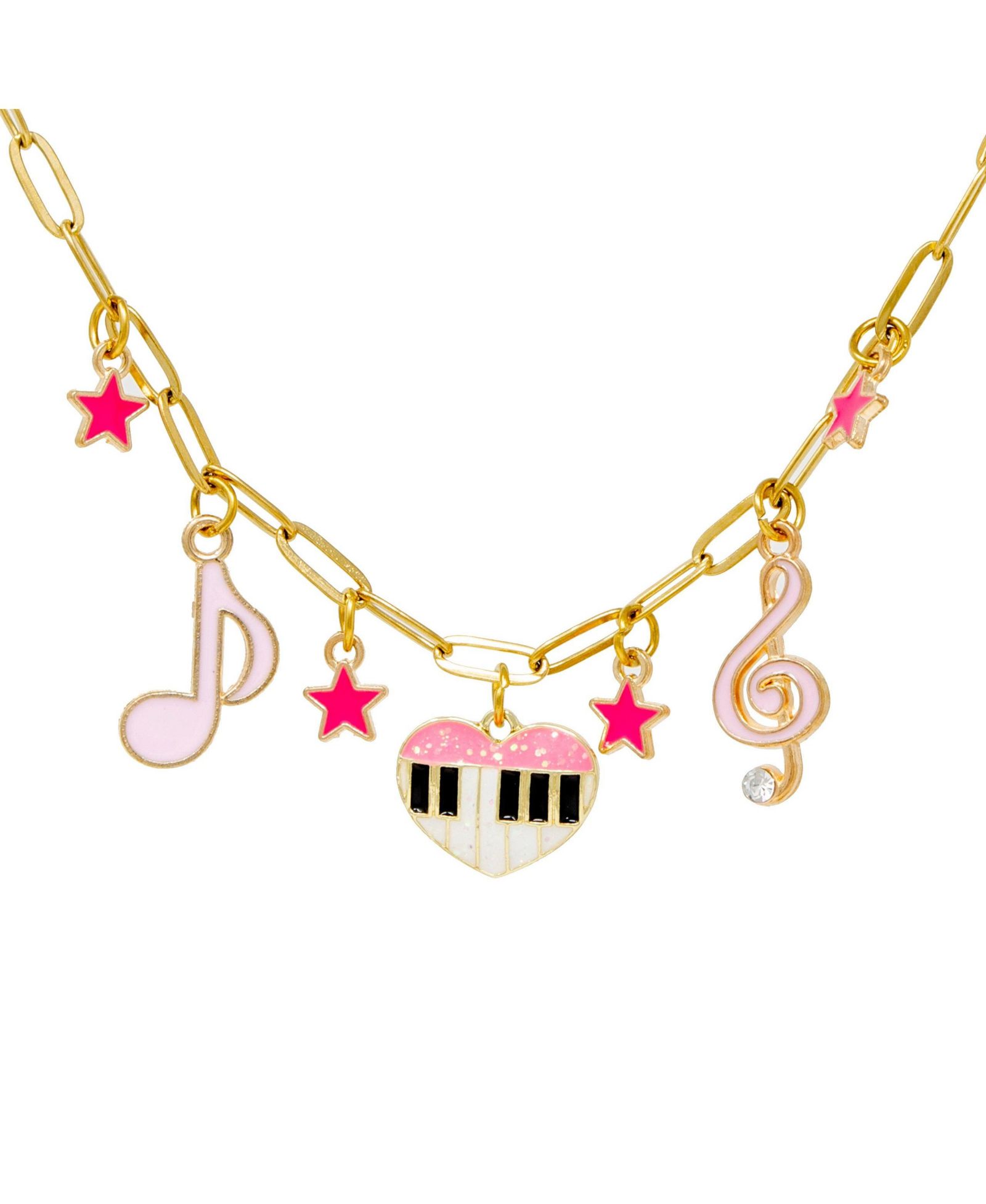 ZOMI GEMS Girls Music Multi Charm Necklace with Piano