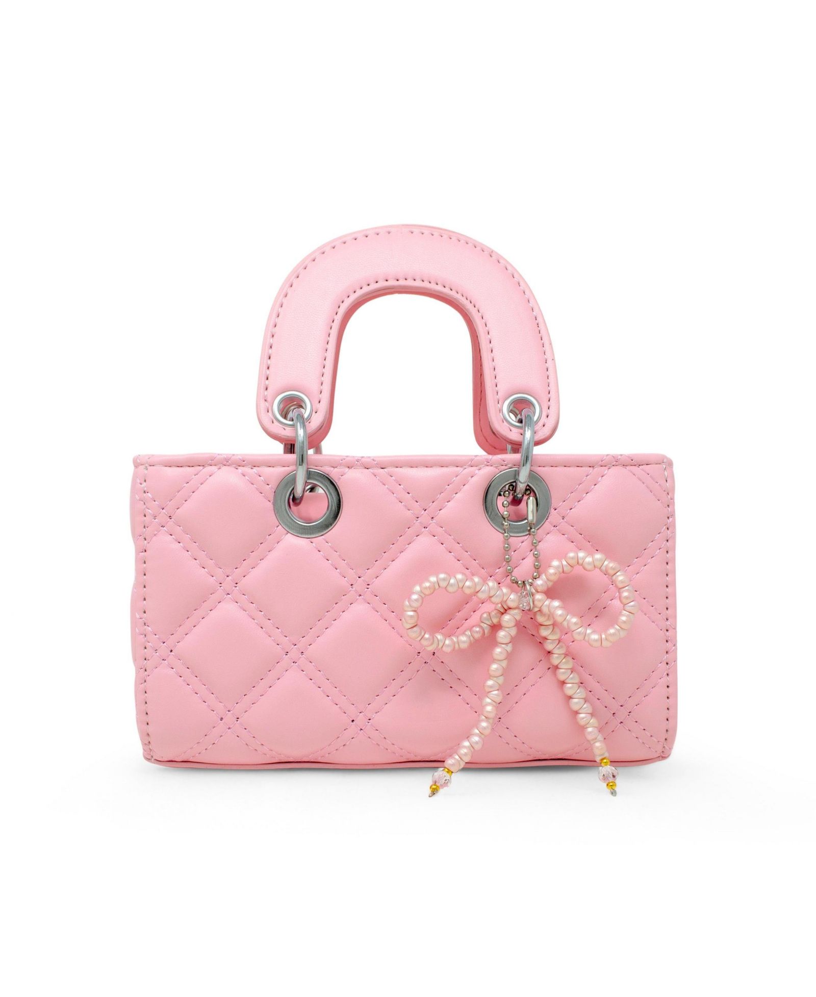 ZOMI GEMS Girls Quilted Rectangle Bow Charm Handbag