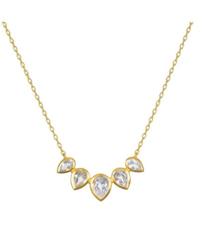 Commence with Clarity Topaz Lotus Petal Necklace