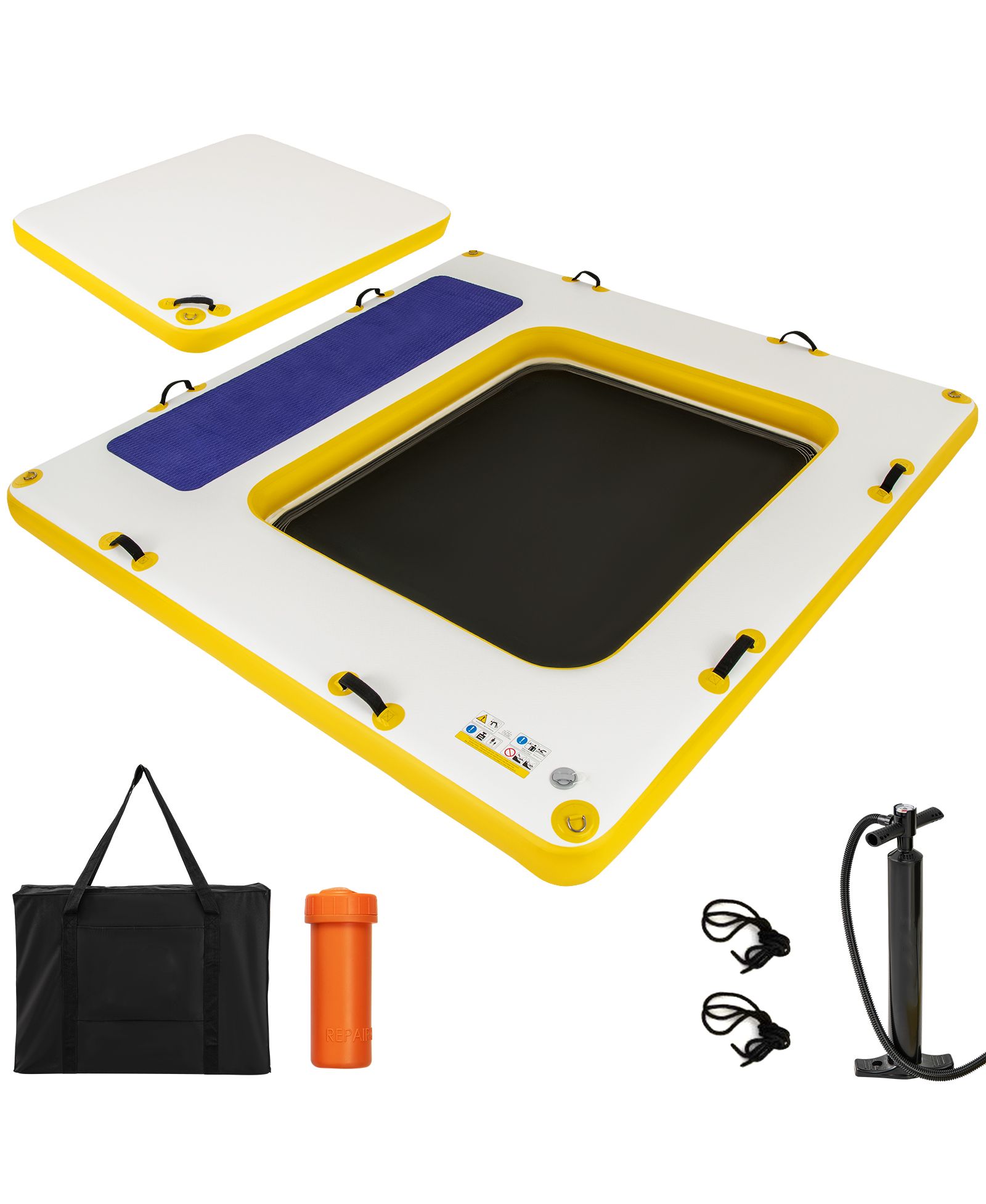 SKONYON надувная платформа для дока 8 ft x 8 ft с сетчатой зоной для отдыха