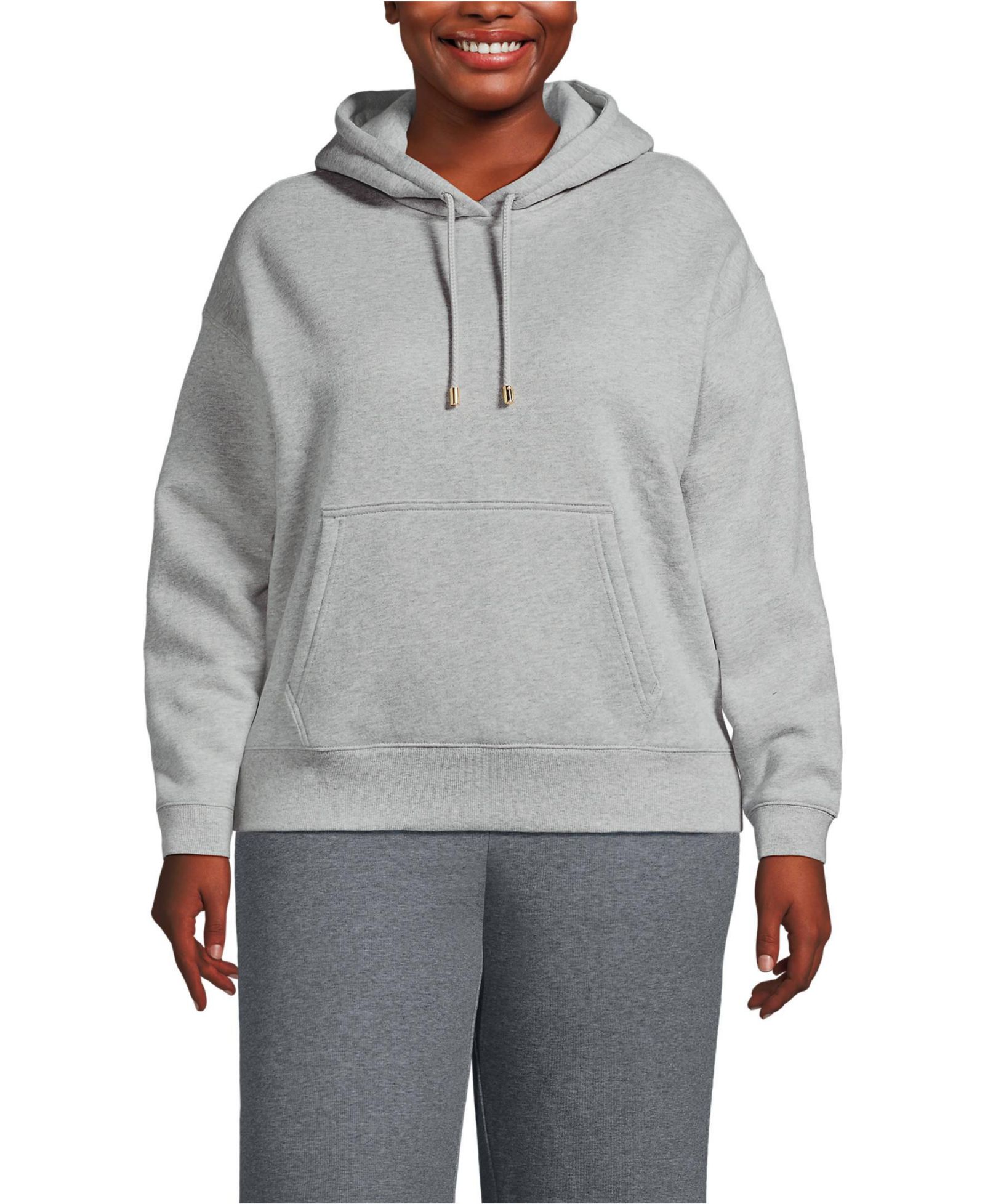 Lands' End Plus Size Serious Sweats Hooded Sweatshirt