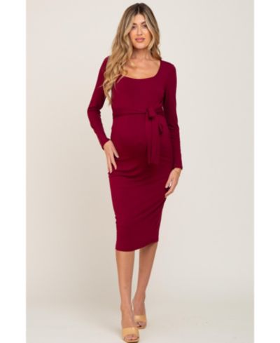 Pinkblush Women's Basic Square Neck Midi Dress
