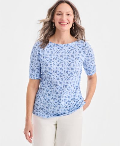 Женский топ Style & Co Petite Boat Neck с коротким рукавом