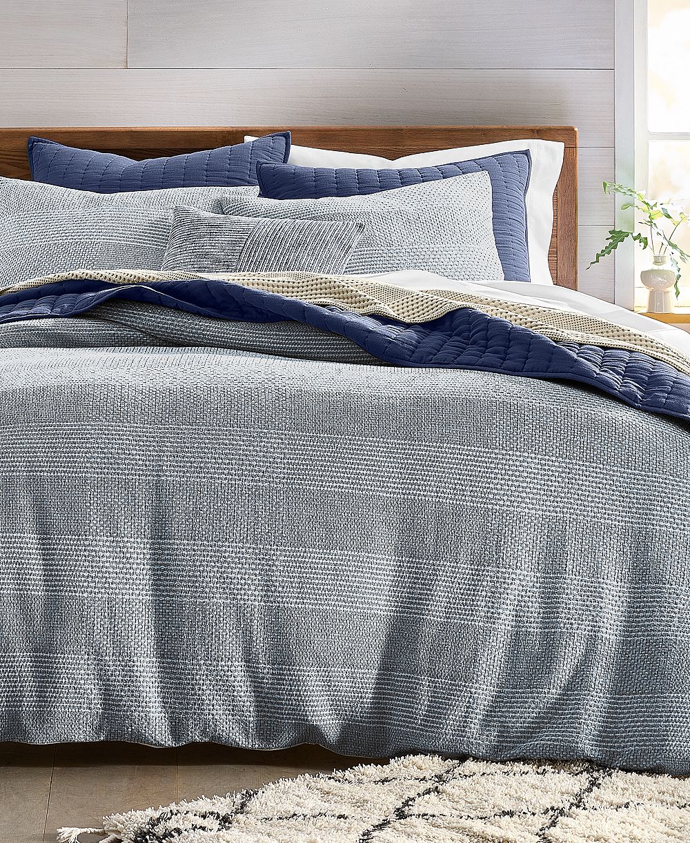 Oake Interlaced Basketweave 3-Piece Duvet Cover Set, Full/Queen, Macy's Exclusive
