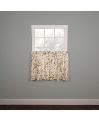 Ellis Curtain Abigail Design Printed Room Darkening Window Rod Pocket Pair Set With 2 Tiers - 2-Piece