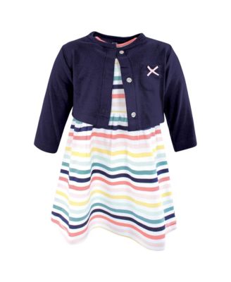 Детский комплект из платья и кардигана Hudson Baby, Sunset Stripe, 0-24M