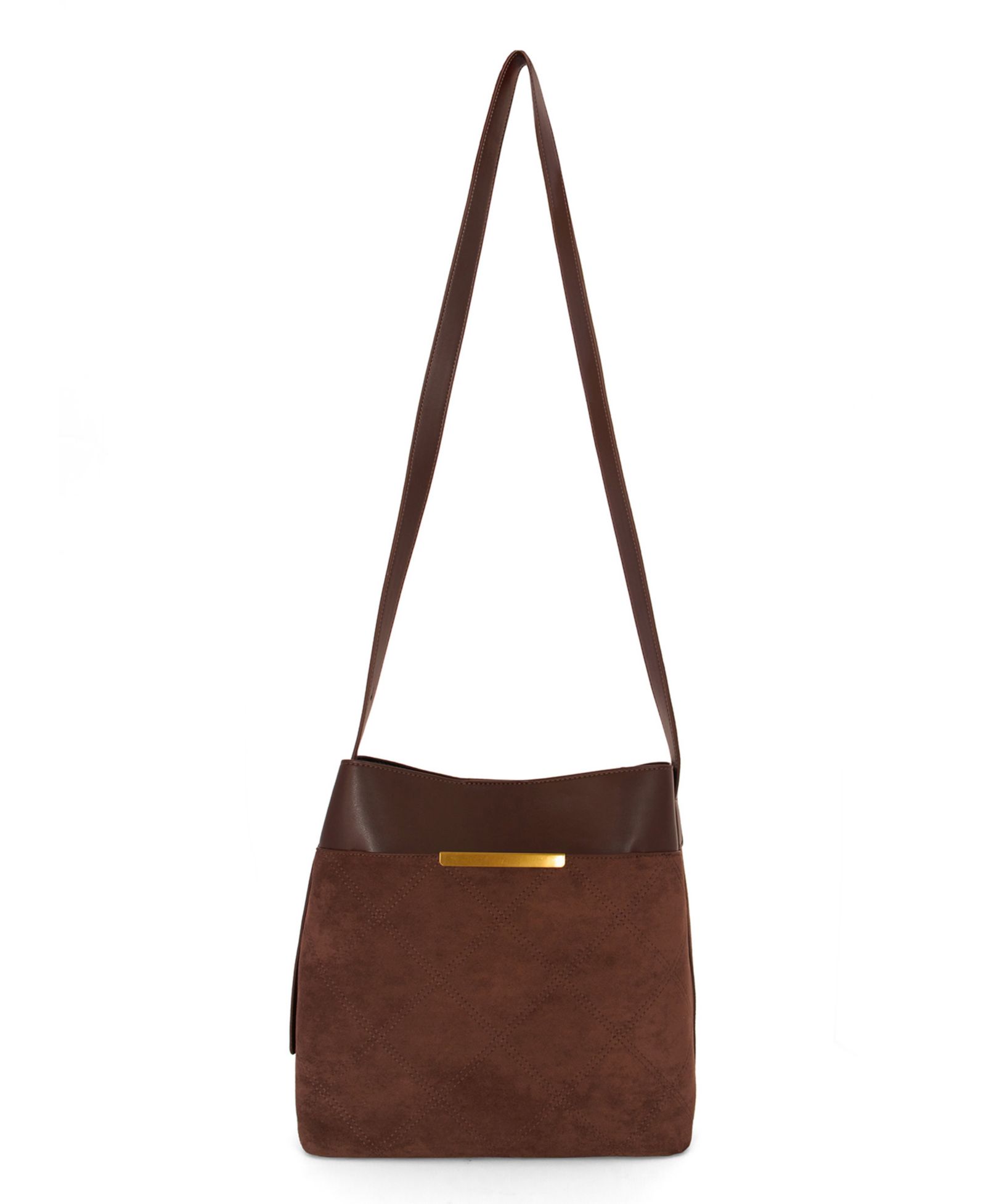 LIKE DREAMS Midnight Quilted Suede Small Tote Bag