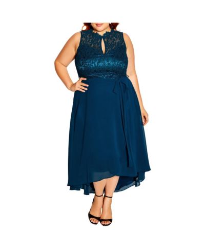 CITY CHIC Женское миди платье Plus Size Hi Lo Lover