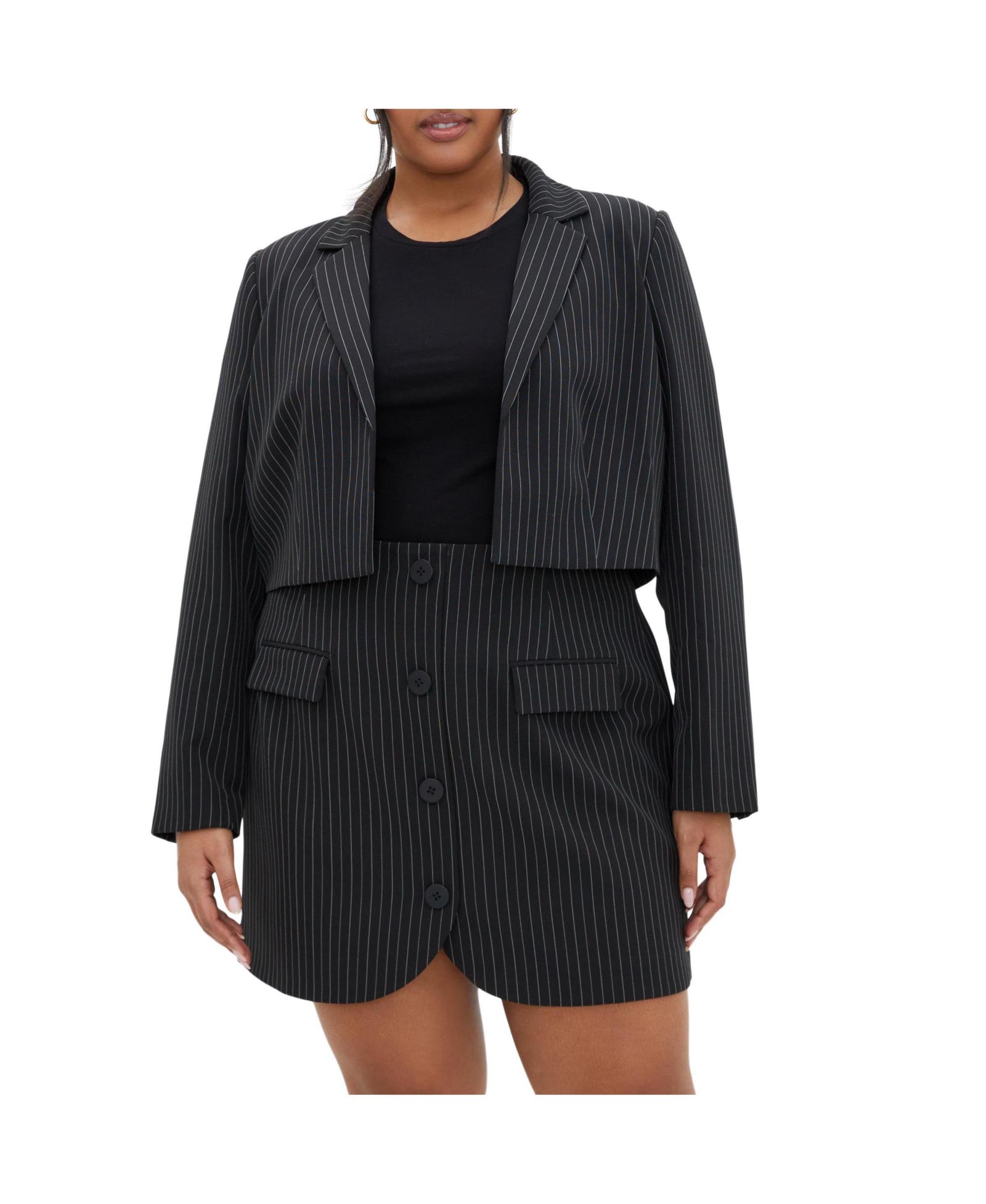 CITY CHIC Women's Payton Pinstripe Blazer