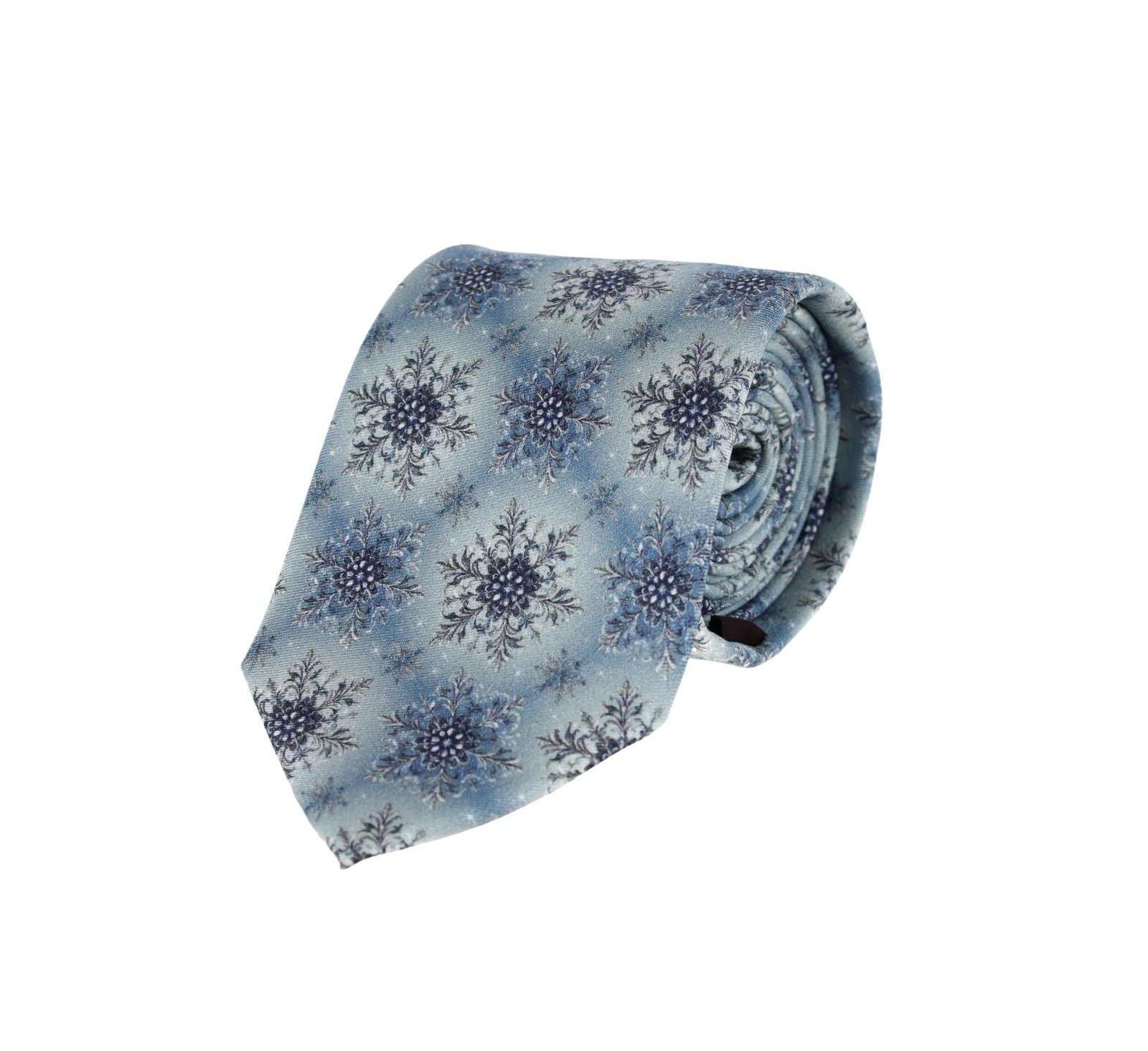 TRAFALGAR Big & Tall Clarence The Classy Snowflake Silk Holiday Necktie