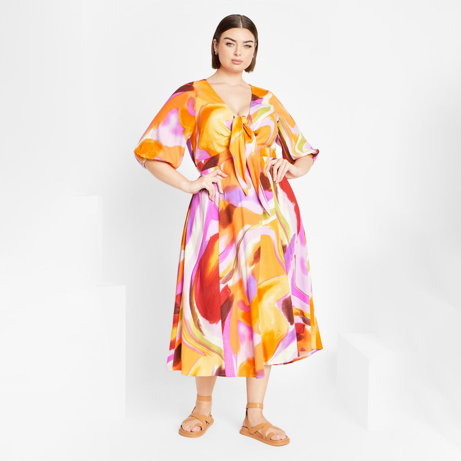 Платье Women's CITY CHIC Swirl Tie Print