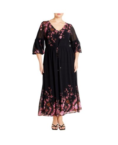 Платье Plus Size CITY CHIC Romance Border