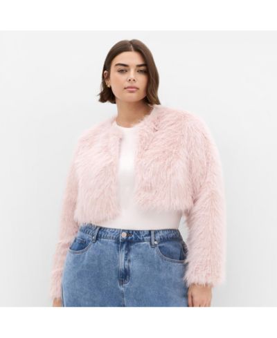 CITY CHIC Plus Size Angelica Faux Fur Crop Jacket