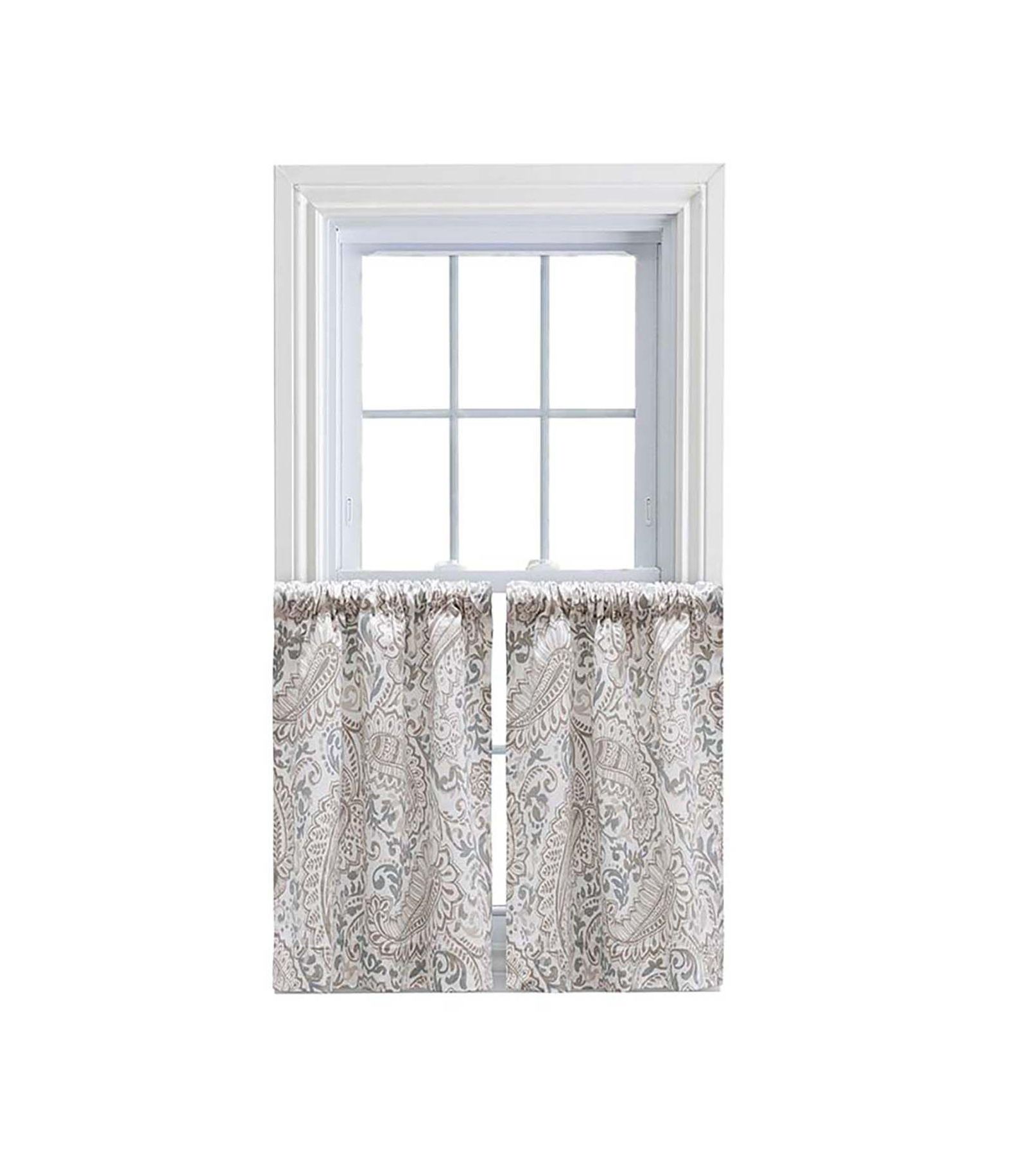 Шторы Ellis Shannon Printed Paisley Pattern на хлопковой ткани, Natural