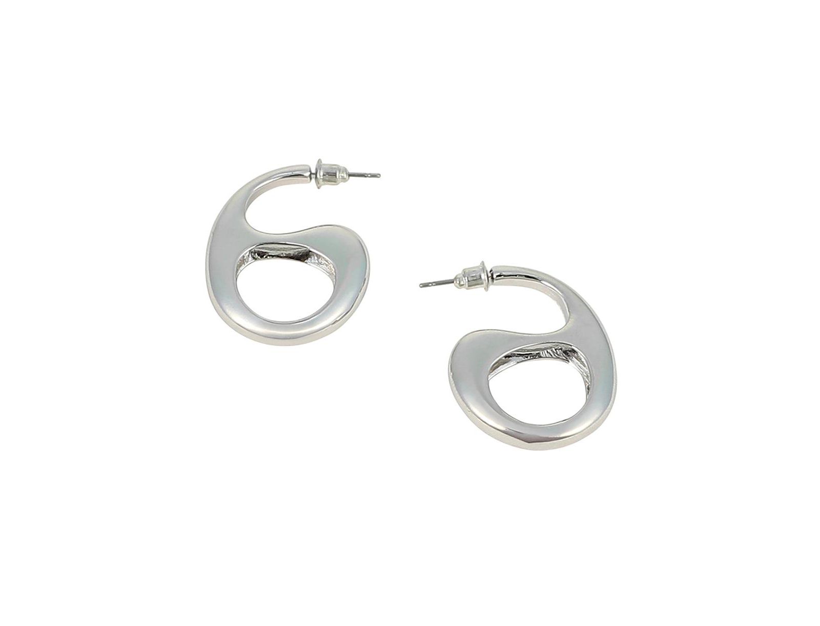 Женские серьги SOHI Chrome The Mid-Gloss Bolt Hoop