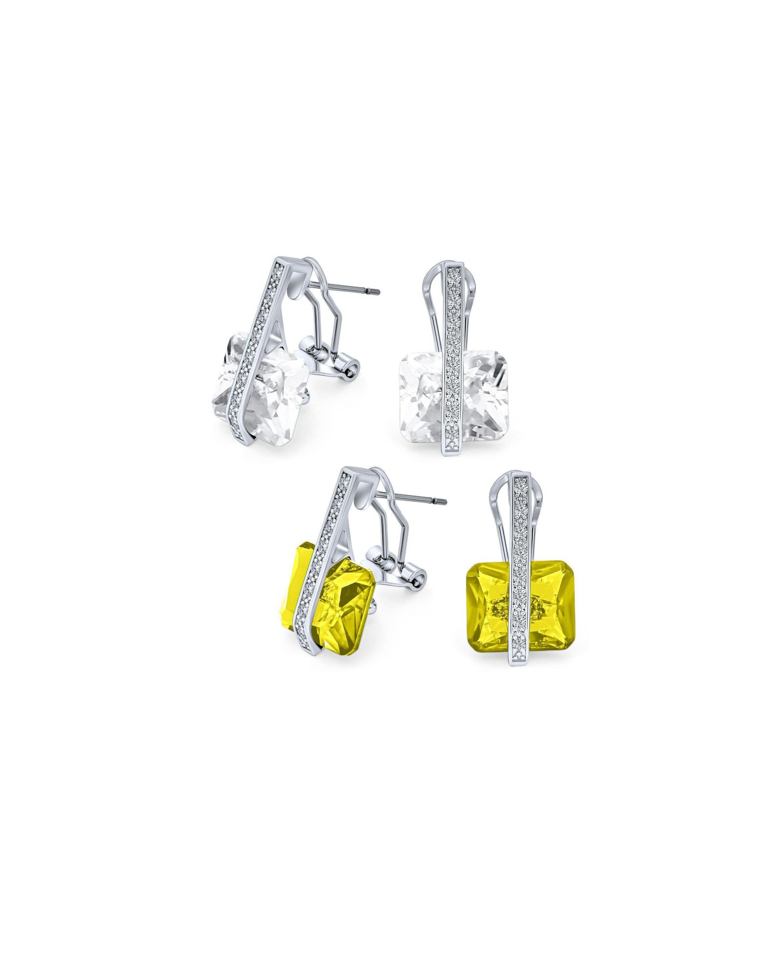 Bling Jewelry серьги-люстры с многоцветными квадратными CZ в стиле ар-деко