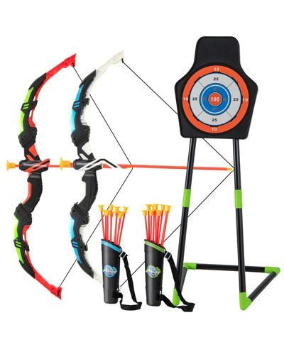 Sugift Youth Archery Bow Set with 2 LED Light-Up Suction-Cup Bows, 20 Arrows, Ages 6+
