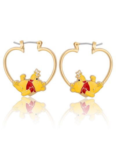 Disney Winnie the Pooh Heart Hoop Earrings, -Tone